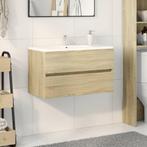 vidaXL Wastafelkast 80x38,5x45 cm spaanplaat sonoma, Huis en Inrichting, Badkamer | Badkamermeubels, Verzenden, Nieuw, Minder dan 100 cm