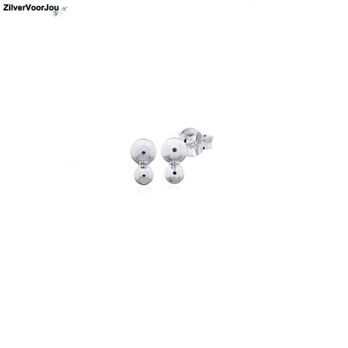 Zilveren kleine oorknopjes dubbele dot, Sieraden, Tassen en Uiterlijk, Oorbellen, Nieuw, Verzenden