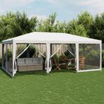 vidaXL Partytent met 10 mesh zijwanden 6x4 m HDPE wit, Tuin en Terras, Partytenten, Verzenden, Nieuw