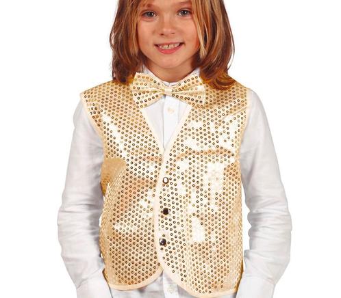 Gouden Gilet Pailletten Kind, Hobby en Vrije tijd, Feestartikelen, Nieuw, Verzenden