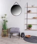 House Nordic Trapani Spiegel – Rond – Zwart – Ø60 Cm, Huis en Inrichting, Woonaccessoires | Spiegels, Verzenden, Nieuw