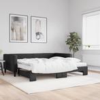 vidaXL Slaapbank met onderschuifbed en matrassen 100x200 cm, Huis en Inrichting, Slaapkamer | Bedden, 100 cm, Eenpersoons, Verzenden