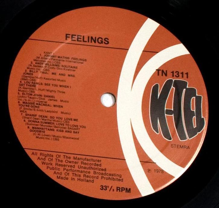 LP K-tel Presenteert Feelings AL482, Cd's en Dvd's, Vinyl | Pop, Gebruikt, 12 inch, Verzenden