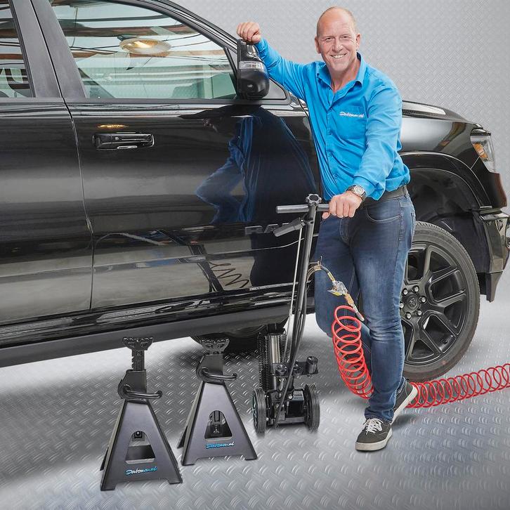 Datona Krik 22 ton met set assteunen 6 ton - Datona - Zwart, Auto diversen, Krikken, Nieuw, Ophalen of Verzenden