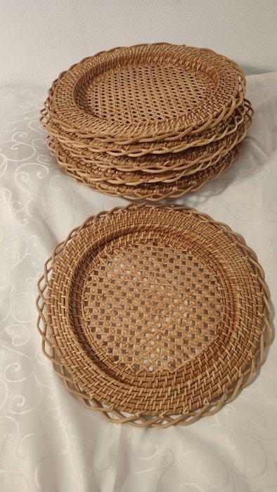 Onderbord (6) - Bamboe, Rattan, riet, riet - Plateau en, Antiek en Kunst, Antiek | Meubels | Tafels