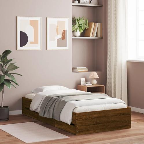 vidaXL Bedframe met lades bewerkt hout bruin eikenkleur, Huis en Inrichting, Slaapkamer | Bedden, Bruin, Nieuw, Hout, Verzenden