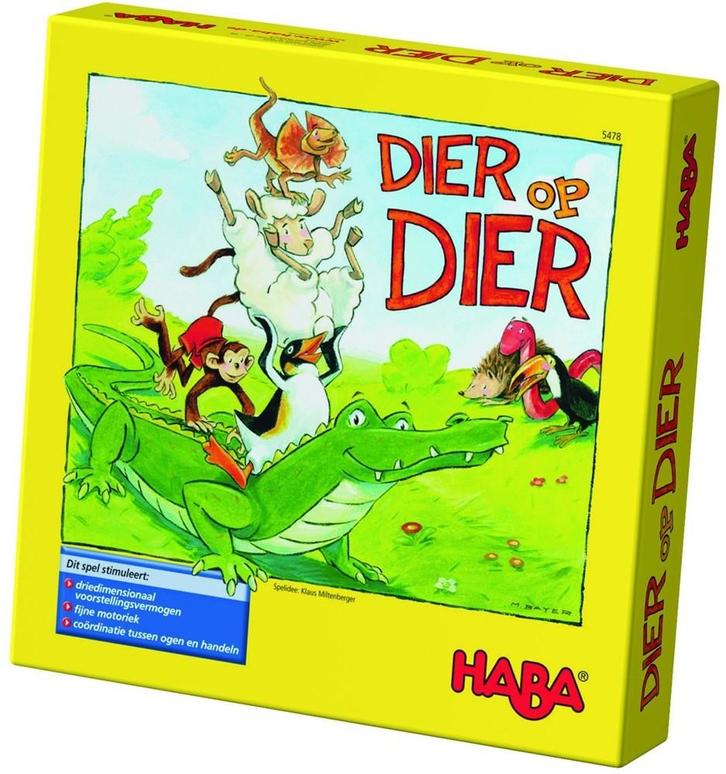 Dier op Dier - Haba Kinderspel | Haba - Kinderspellen, Hobby en Vrije tijd, Gezelschapsspellen | Bordspellen, Nieuw, Verzenden