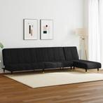 vidaXL 2-delige Loungeset fluweel zwart, Verzenden, Nieuw, Vierpersoons of meer, Stof