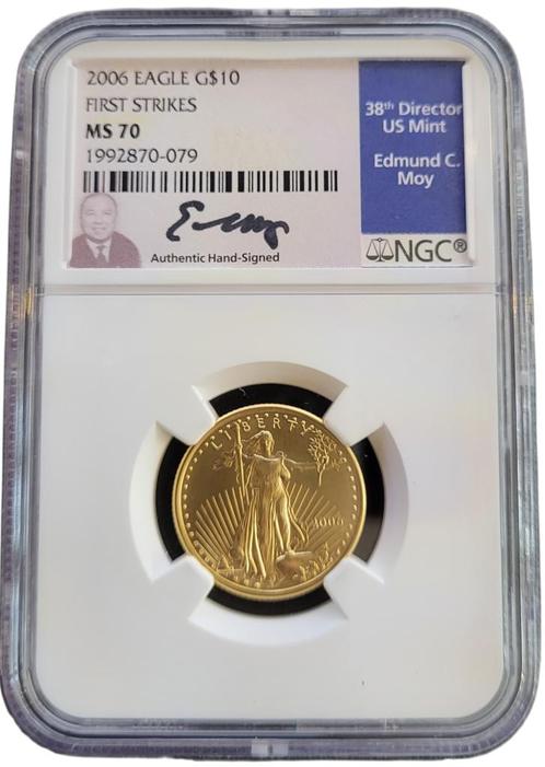 Gouden American Eagle 1/4 oz 2006 FS Edmund C. Moy signed, Postzegels en Munten, Munten | Amerika, Midden-Amerika, Losse munt