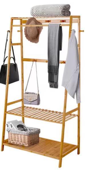 Bamboe Kledingrek met Haken en Planken, Kleding | Dames, Kledingrekken, Nieuw, Verzenden