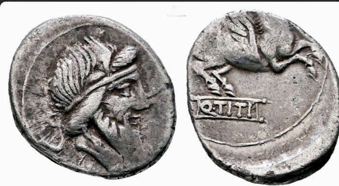 Romeinse Republiek. Q. Titius, 90 v.Chr.. Denarius (Zonder, Postzegels en Munten, Munten | Europa | Niet-Euromunten