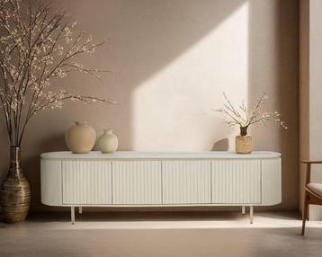 TV Meubel Patou – 210 cm | Beige Mangohout | Japandi beschikbaar voor biedingen