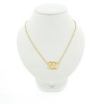 Gouden ketting met vaste hanger en diamant 0,03 ct. | 45cm, Gebruikt, Overige kleuren, Ophalen of Verzenden, Met edelsteen