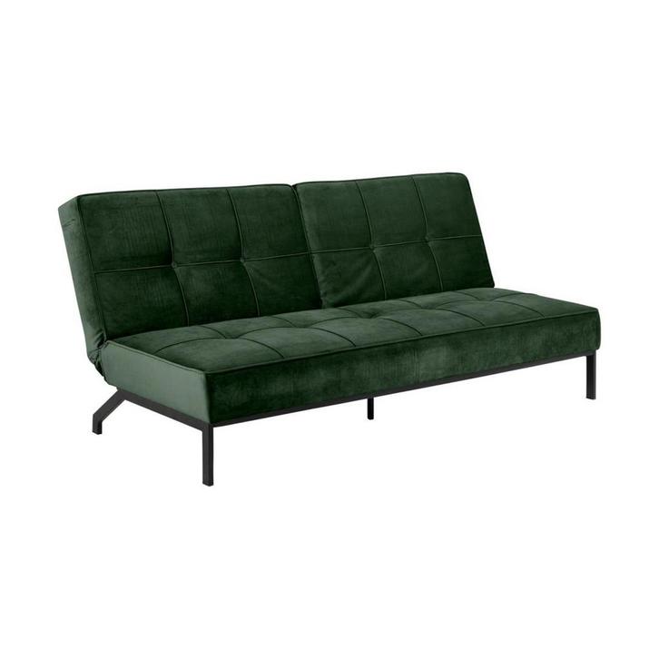 *WOONWINKEL* Slaapbank Velvet Groen Met Knopen, Huis en Inrichting, Banken | Bankstellen, Nieuw, Verzenden