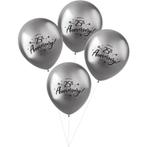 Ballonnen Happy 25Th Anniversary 33cm 4st, Nieuw, Verzenden