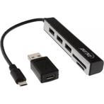 InLine Micro USB OTG kaartlezer met 3-poorts USB, Audio, Tv en Foto, Nieuw, Ophalen of Verzenden