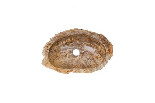 Fossiel Waskom 46x30x14 cm | Versteend Hout, Huis en Inrichting, Badkamer | Badkamermeubels, Wastafelkast, Nieuw, Verzenden
