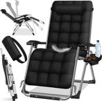 Tuinstoel - Ligstoel - Verstelbaar - Opvouwbaar - Zwart - KE, Tuin en Terras, Verzenden, Zo goed als nieuw
