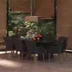 vidaXL 9-delige Tuinset poly rattan zwart, Tuin en Terras, Nieuw, 8 zitplaatsen, Tuinset, Verzenden