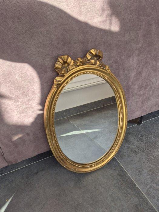 Spiegel - Glas, Hout - Houten spiegel, Antiek en Kunst, Curiosa en Brocante