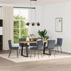 vidaXL Eetkamerstoelen 6 st fluweel donkergrijs, Verzenden, Nieuw, Grijs