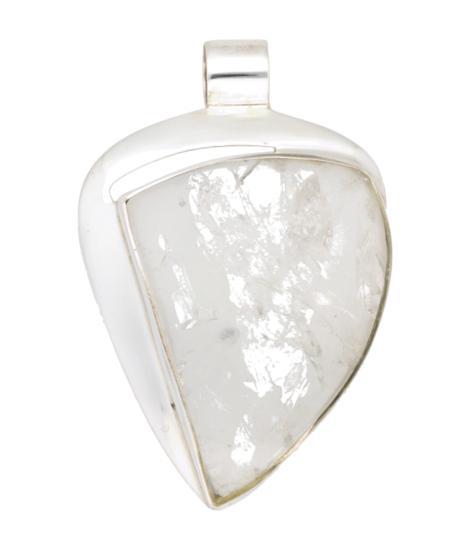 Zilveren Bergkristal edelsteen ruw vrije vorm XL hanger, Sieraden, Tassen en Uiterlijk, Kettinghangers, Verzenden