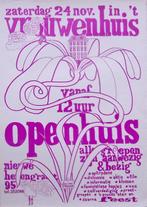 Vintage poster vrouwenrechten - Openhuis in t vrouwenhuis, Verzamelen, Posters, Verzenden, Nieuw, Overige onderwerpen, Met lijst