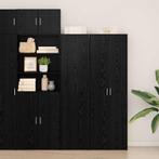 vidaXL Highboard Zwart eiken 45 x 42.5 x 185 cm Bewerkt hout, Huis en Inrichting, Kasten | Buffetkasten, Minder dan 50 cm, Verzenden