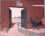 Twee Nederlanders laten de Duitsers binnen op spotprent, Antiek en Kunst, Verzenden