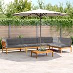 vidaXL 5-delige Loungeset pallet met kussens massief, Tuin en Terras, Tuinsets en Loungesets, Verzenden, Nieuw, Hardhout, Loungeset