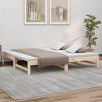 vidaXL Slaapbank uitschuifbaar massief grenenhout 2x(90x190), 90 cm, Eenpersoons, Bruin, Verzenden