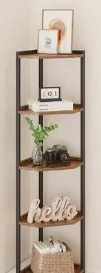 Hoekplankstandaard met Metalen Frame – 5 Niveaus Opslag, Verzenden, Nieuw