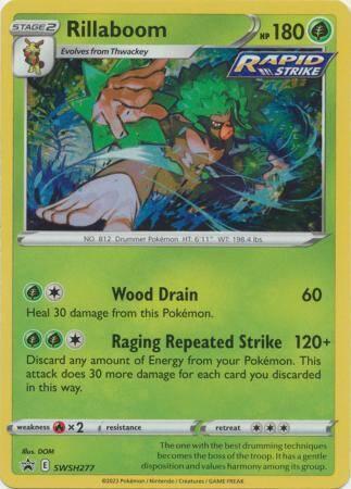 Rillaboom swsh277 Sword&Shield Promos, Hobby en Vrije tijd, Verzamelkaartspellen | Pokémon, Losse kaart, Nieuw, Foil, Ophalen of Verzenden