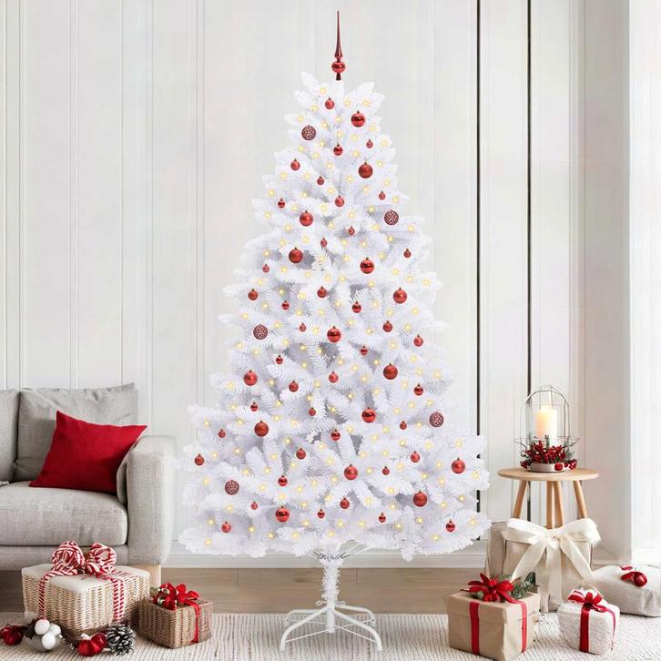 vidaXL Kunstmatige Inklapbare Kerstboom Wit 240 cm PVC en, Diversen, Kerst, Nieuw, Verzenden