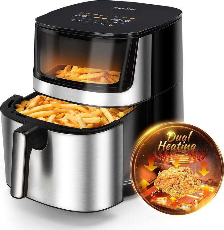 Airfryer XXL - heteluchtfriteuse - 8L - 2000W - Zwart •, Witgoed en Apparatuur, Airfryers, Zo goed als nieuw, Verzenden