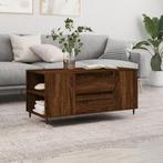 vidaXL Salontafel 102x44,5x50 cm bewerkt hout bruin, Huis en Inrichting, Tafels | Salontafels, Minder dan 50 cm, 100 tot 150 cm