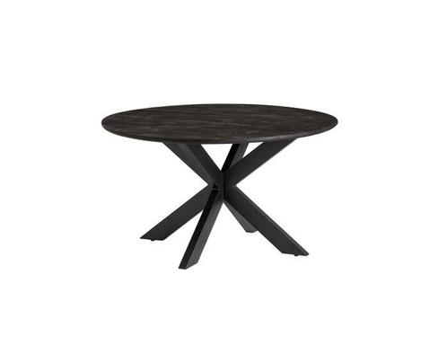 Eettafel Colombia 120 cm Rond mangohout - zwart |, Huis en Inrichting, Tafels | Eettafels, Nieuw, Ophalen of Verzenden