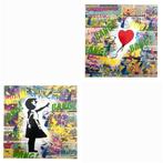 Koen Betjes - Banksy Balloon Girl x POP (two pieces on, Antiek en Kunst