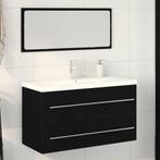 vidaXL Waskast met wastafel 3 pcs Zwart eiken 90 x 38.5 x 48, Verzenden, Nieuw