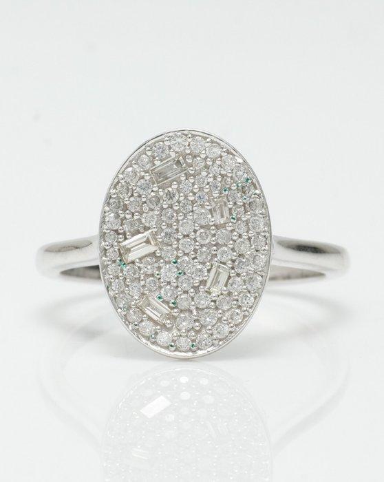 Statement ring - 14 karaat Witgoud - 0.36ct. tw. Diamant, Sieraden, Tassen en Uiterlijk, Antieke sieraden