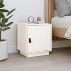 vidaXL Nachtkastje 40x34x45 cm massief grenenhout wit, Huis en Inrichting, Slaapkamer | Nachtkastjes, Minder dan 45 cm, Verzenden