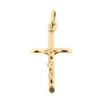 Gouden hanger van een kruis met corpus, Ophalen of Verzenden, Gebruikt, Goud, Overige merken