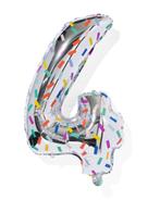 HEMA Folieballon cijfer 4 confetti XL, Verzenden, Nieuw