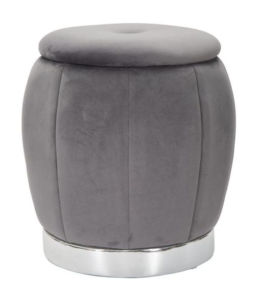 BLADERDEEG/OPSLAG PARIJS GRIGIO/ZILVER CM Ø 43X43, Huis en Inrichting, Banken | Voetenbanken en Poefen, Ophalen of Verzenden