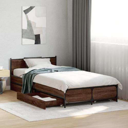vidaXL Bedframe met lades bewerkt hout bruin eikenkleur, Huis en Inrichting, Slaapkamer | Bedden, Bruin, Nieuw, Hout, Verzenden