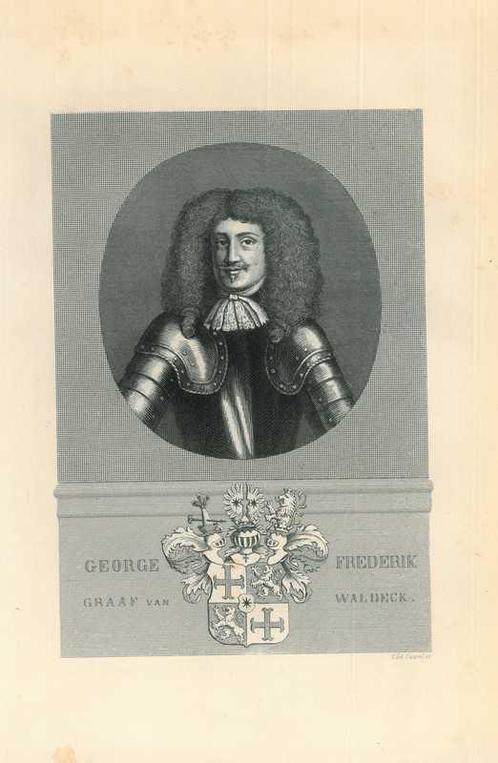 Portrait of Georg Friedrich, Prince of Waldeck, Antiek en Kunst, Kunst | Etsen en Gravures