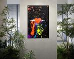 UTOPIA XX - Flying heart with colors flowers Black, Antiek en Kunst