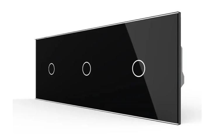 Livolo | Zwart | touch | Dimmer Schakelaar – 3 Lichtknoppen, Doe-het-zelf en Verbouw, Elektra en Kabels, Schakelaar, Nieuw, Ophalen of Verzenden