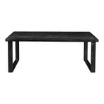 Mangohouten Eettafel Rechthoek Roy 260x100 cm Zwart (6cm), Huis en Inrichting, Tafels | Eettafels, 100 tot 150 cm, Verzenden, Industriële meubels
