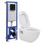 vidaXL Hangend toilet met hoge verbogen stortbak keramiek, Doe-het-zelf en Verbouw, Sanitair, Nieuw, Verzenden